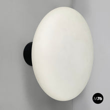 Load image into Gallery viewer, Wall lamps in opaline glass and black metal, 1950s
