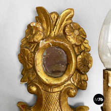 Charger l'image dans la galerie, Wall lamps in gilded wood and mirror, 1700s