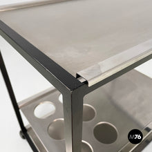 将图片加载到图库查看器,Cart in steel and black metal, 1980s