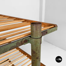 将图片加载到图库查看器,Cart in wood and green metal, 1920s