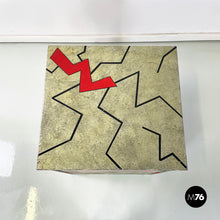 将图片加载到图库查看器,Chest of drawers in gray wood with broken stripes, 1990s