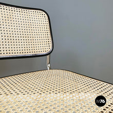 将图片加载到图库查看器,Chair in straw, black wood and steel, 1960s