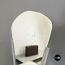 画像をギャラリービューアに読み込む, Console with mirror in opaline glass and steel by Raimondi, 1953