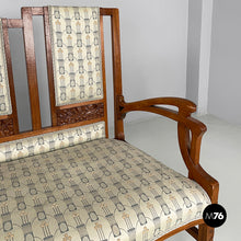 Load image into Gallery viewer, Bench in fabric and wood, 1930s