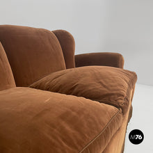 Charger l'image dans la galerie, Sofa in brown velvet, 1930s