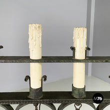 Charger l'image dans la galerie, Chandelier with eight lights in wrought iron, 1930s