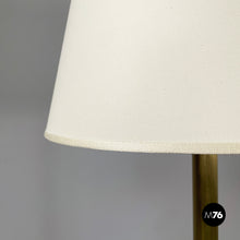 画像をギャラリービューアに読み込む, Floor lamp in withe fabric and brass by Lam Bologna, 1960s
