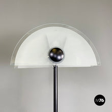 画像をギャラリービューアに読み込む, Floor lamp in glass and black metal, 1980s