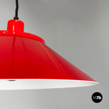 Load image into Gallery viewer, Chandelier in glass, red and white metal, 1970s