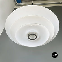 Charger l'image dans la galerie, Chandelier in opaline glass and chromed metal, 1980s