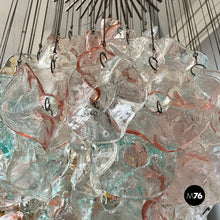 Charger l'image dans la galerie, Murano glass and brass chandelier, 1980s