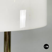 将图片加载到图库查看器,Floor lamp in burnished metal and white plexiglass, 1970s