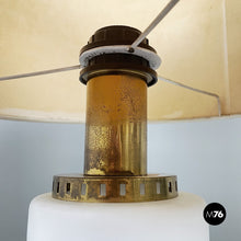 画像をギャラリービューアに読み込む, Glass and fabric table lamp by Stilnovo, 1960s