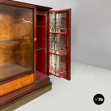 Load image into Gallery viewer, Bar cabinet with lamp in wood, mirror and glass, 1930s