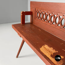 画像をギャラリービューアに読み込む, Bench in red wood, 1930s