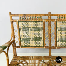 画像をギャラリービューアに読み込む, Two-seater outdoor bench in rattan, early 1900s