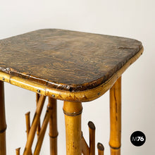 Load image into Gallery viewer, Pedestal in brown leather and bamboo, 1930s