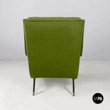Load image into Gallery viewer, Armchairs in green fabric, 1950s