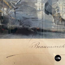 Charger l'image dans la galerie, Charcoal painting of Beaumarchais, mid 1800s