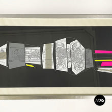 画像をギャラリービューアに読み込む, Silk-screen print with collage Macchina Impossibile by Bruno Munari, 1970s