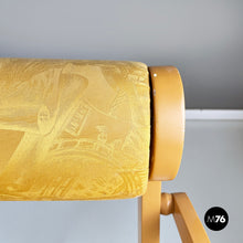 Carica l'immagine nel visualizzatore di Gallery, Yellow fabric and wooden chair by Bros/s, 1980s