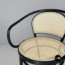 Load image into Gallery viewer, Chairs in straw and black wood, 1970s