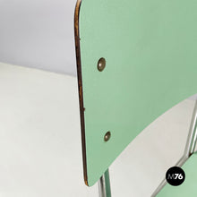 将图片加载到图库查看器,Chairs in aqua green formica and metal, 1960s