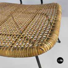 将图片加载到图库查看器,Rattan and black metal chairs, 1960s