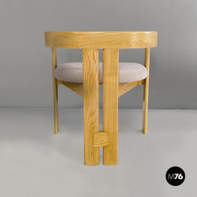 Charger l'image dans la galerie, Tub chairs in wood and beige velvet, 1980s