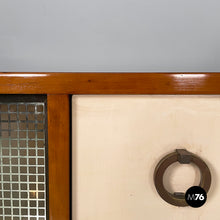 将图片加载到图库查看器,Sideboard in wood, brass and glass, 1940s