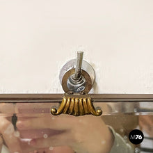 画像をギャラリービューアに読み込む, Rectangular wall mirror in wood and burnished brass, 1960s