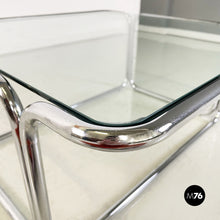 画像をギャラリービューアに読み込む, Coffee tables in glass and chromed steel, 1970s