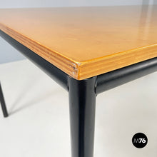Charger l'image dans la galerie, Dining table or desk in wood and black metal, 1980s