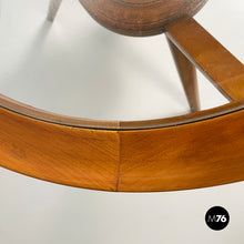 Load image into Gallery viewer, Coffe table in wood and decorated glass, 1950s