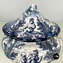 画像をギャラリービューアに読み込む, Vase in white and blue ceramic, 1900-1950s
