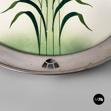 Carica l'immagine nel visualizzatore di Gallery, Tray with flowers in ceramic and metal, 1930s