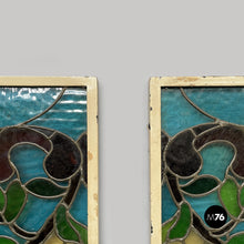 Charger l'image dans la galerie, Tall stained-glass windows with roses, 1910s