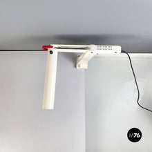 Load image into Gallery viewer, Adjustable white metal table lamp with clamp, 1980s