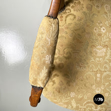 Load image into Gallery viewer, Armchairs in wood and yellow fabric, end of 1800s