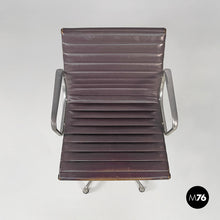将图片加载到图库查看器,Dark grey leather office chair EA108 by Charles and Ray Eames for ICF, 1970s