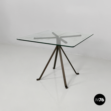 画像をギャラリービューアに読み込む, Coffee table in metal and glass Cuginetto by Enzo Mari for Driade, 1970s