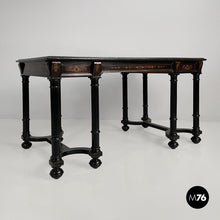 Load image into Gallery viewer, Inlaid wooden desk, mid-1800s