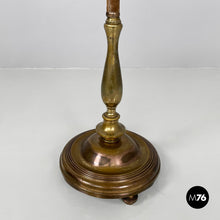 将图片加载到图库查看器,Velvet and brass floor lamp, 1940s