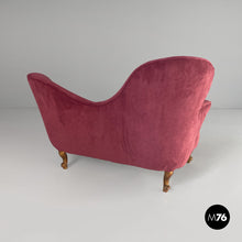 Load image into Gallery viewer, Sofa in purple velvet, 1980s