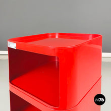 将图片加载到图库查看器,Red plastic modular chest of drawers by Anna Castelli for Kartell, 1970s