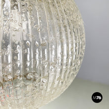 Charger l'image dans la galerie, Chandelier in molded glass, brass and metal, 1950s