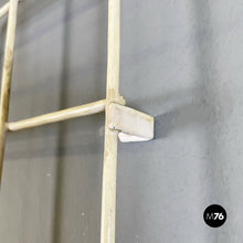 Load image into Gallery viewer, Wall coat hanger with hat stand in white metal rod, 1970s