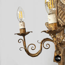 Load image into Gallery viewer, Wall lamps in gilded wood, 1800s
