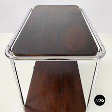 画像をギャラリービューアに読み込む, Wood and metal cart with double shelf, 1940s