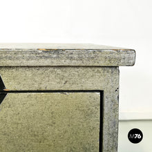 将图片加载到图库查看器,Chest of drawers in gray wood with broken stripes, 1990s